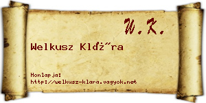 Welkusz Klára névjegykártya